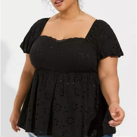 torrid Tops - Nwt.Torrid Black Eyelet Top